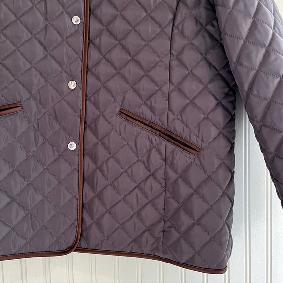 LAUREN by Ralph Lauren Quilted Jacket Women’s XL Gray with Leather Trim Coat - Picture 12 of 16